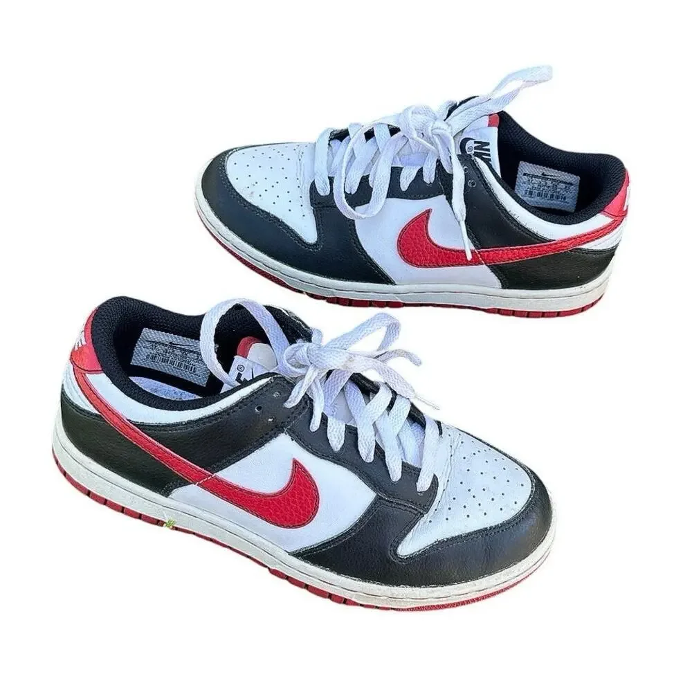 Nike Dunk Low Golf‎ Athletic Shoes Size 4Y Black White University Red